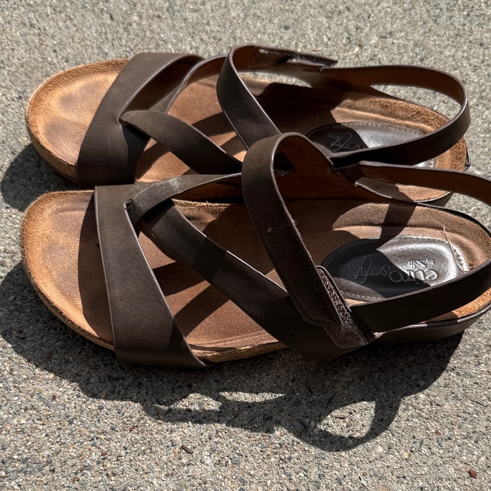 Comfortable Women's Brown Strappy Slingback Sandals